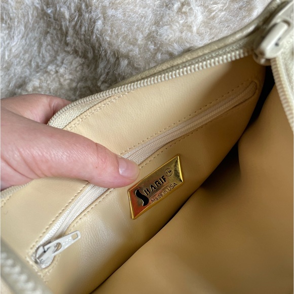 Sharif - vintage purse - cream - metallic - crossbody - gold - leather - Picture 2 of 7